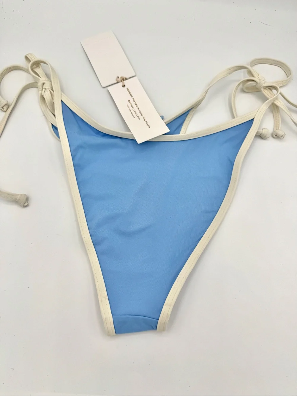 NWT L Space Levy Classic Swim Bottom in Aura Blue / Cream Bikini